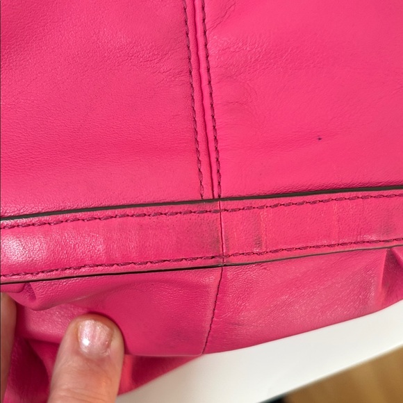Coach Alexandra Fuchsia Leather Shoulder Bag Boho Resort Holiday Colourful - Picture 14 of 16